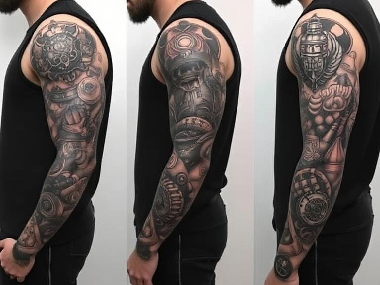 12 Machine Sleeve Tattoo Ideas for Men