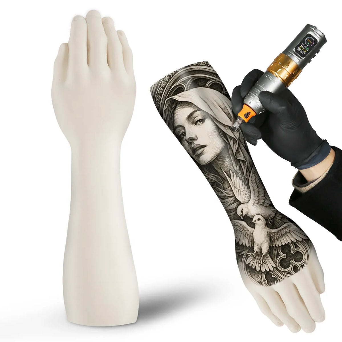 TAIDU High-Quality Tattoo Practice Silicone Forearm with Hand