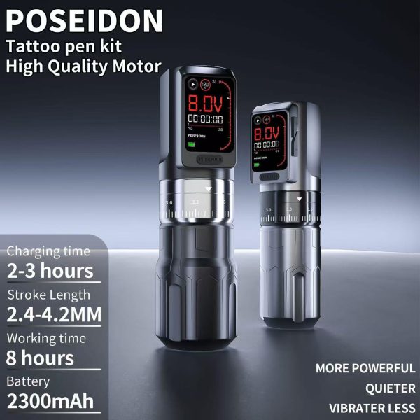 POSEIDON-S-LUXE DUAL POWER TATTOO PEN SET – WIRELESS FREEDOM MEETS WIRED PRECISION