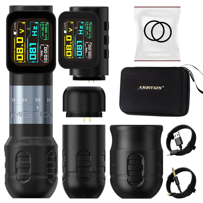 Ambition Seher Pro Wireless Tattoo Pen Machine with 6 Strokes Length 2.2mm-4.2mm