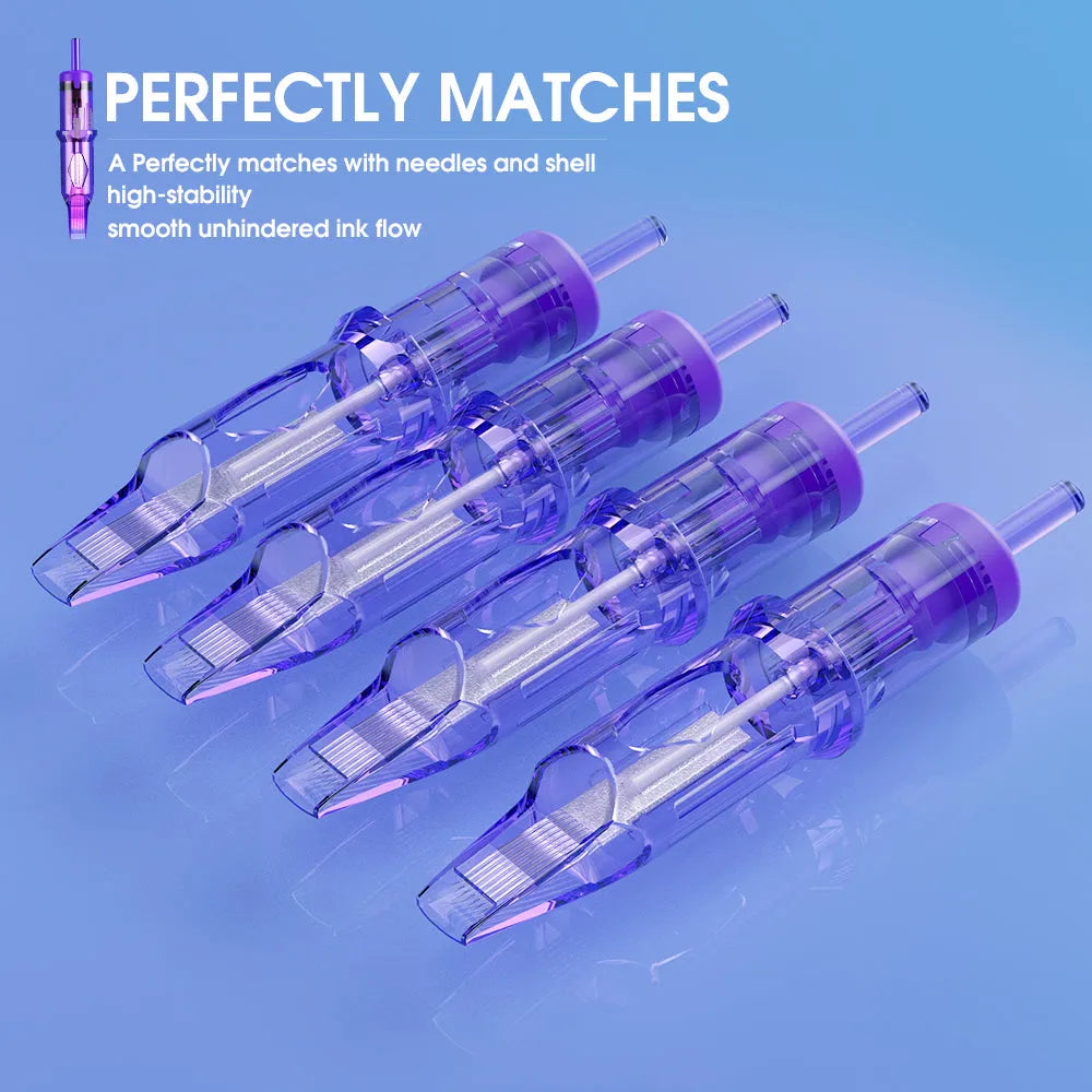 Mast Pro Tattoo Cartridges Needles 0.25MM/0.30MM/0.35MM Round Shader- Box of 20
