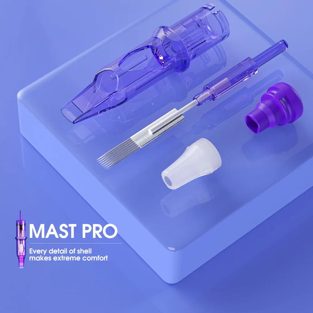 Agujas de cartuchos de tatuajes de Mast Pro 0.25 mm/0.30 mm/0.35 mm Reduck Box de 20