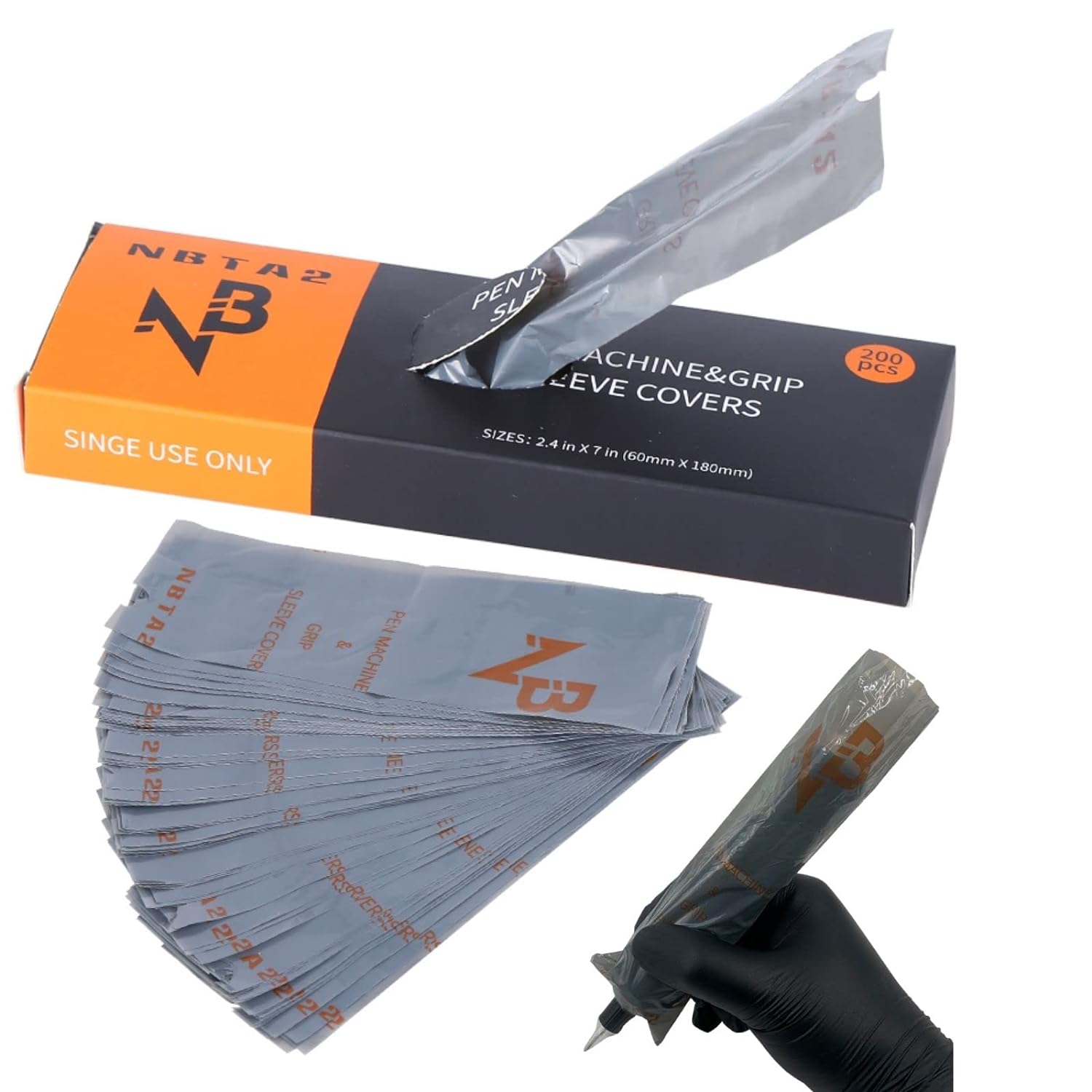 Cubiertas de pluma de tatuaje de alta calidad, conjunto de 200, ideal para artistas profesionales