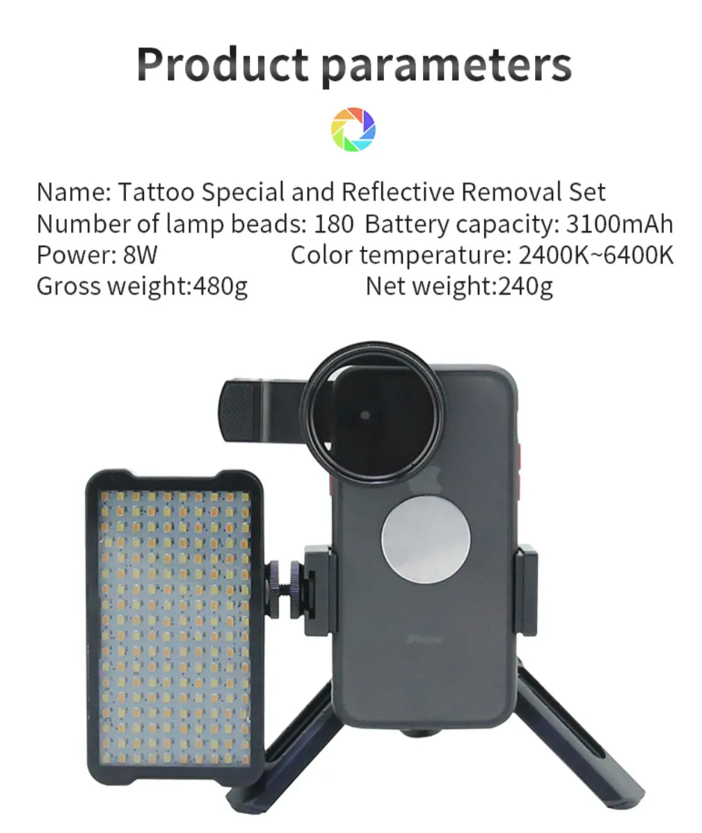 Fotografía de tatuaje profesional anti-2.0 Kit de resplandor 180 Beads LED (10W)