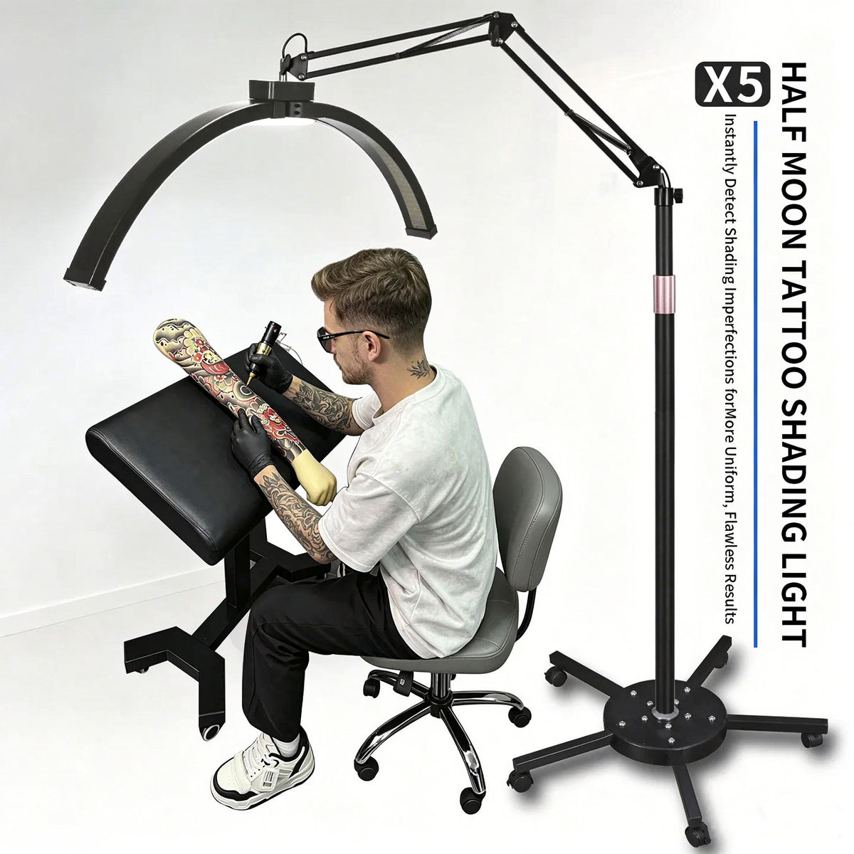 TAIDU X5 Anti-Glare Floor Stand Tattoo Shading Light