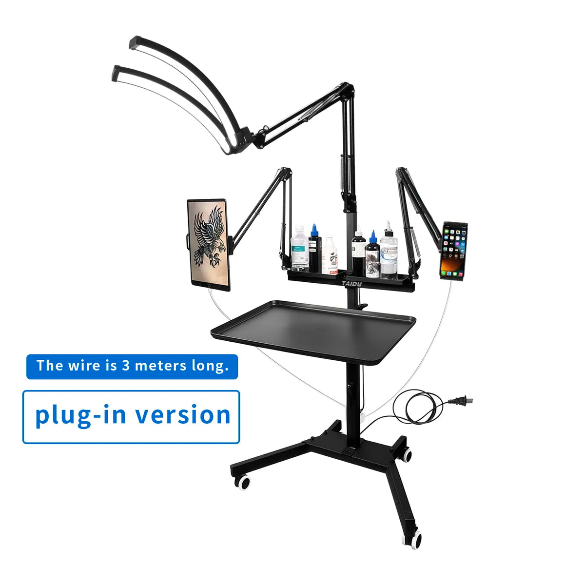 TAIDU X5 Professional Tattoo Workstation with Foldable Half-Moon Light