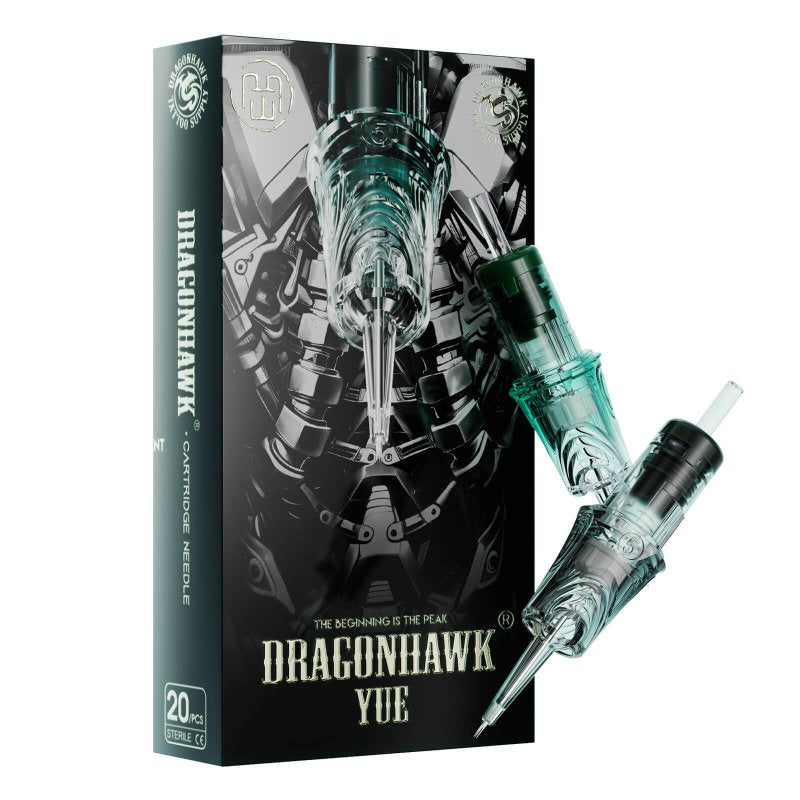 Agujas de cartuchos de tatuajes de dragonhawk yue - caja de 20