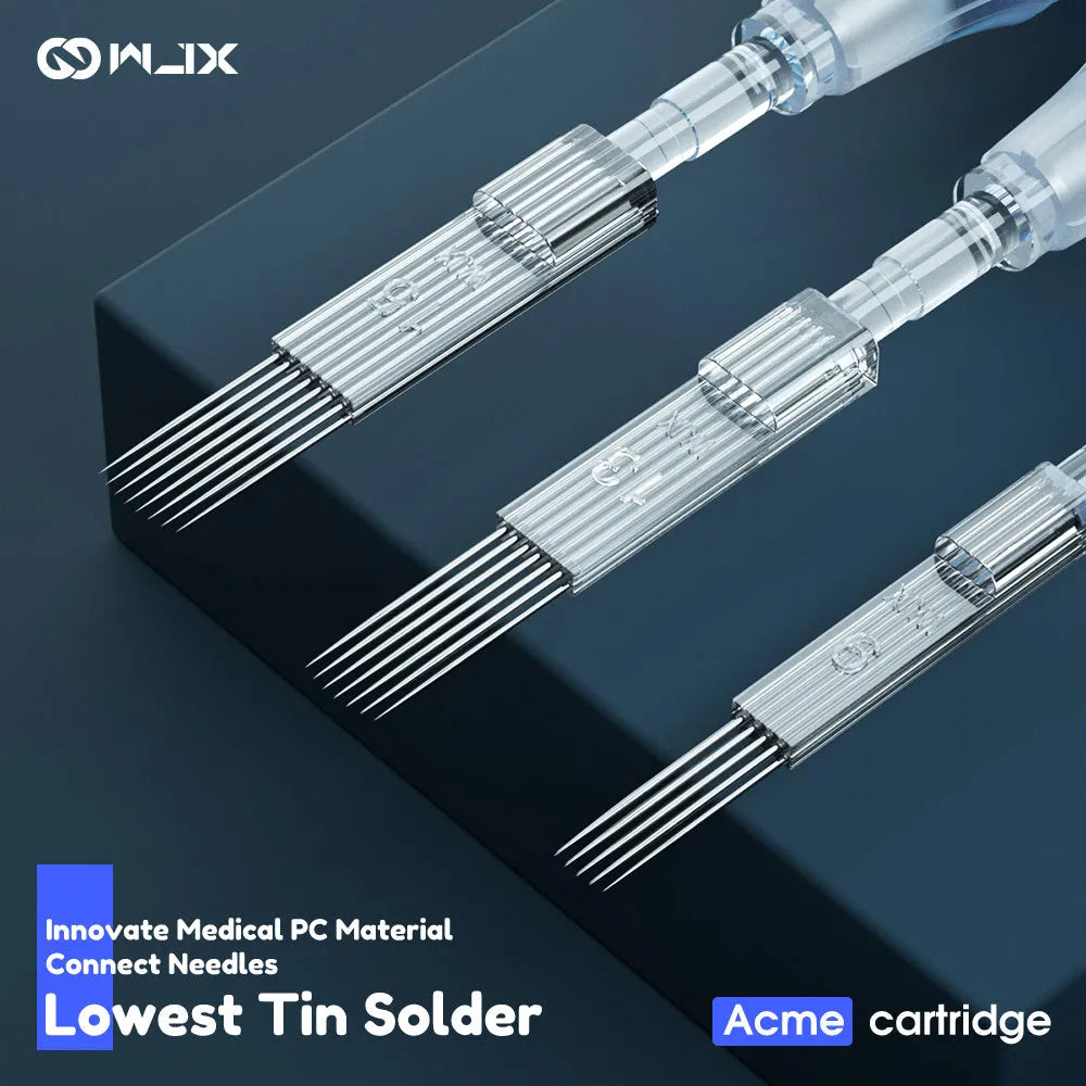 Agujas de cartuchos de tatuajes de WJX Professional - 0.35 mm/0.30 mm Round Shader | Caja de 20
