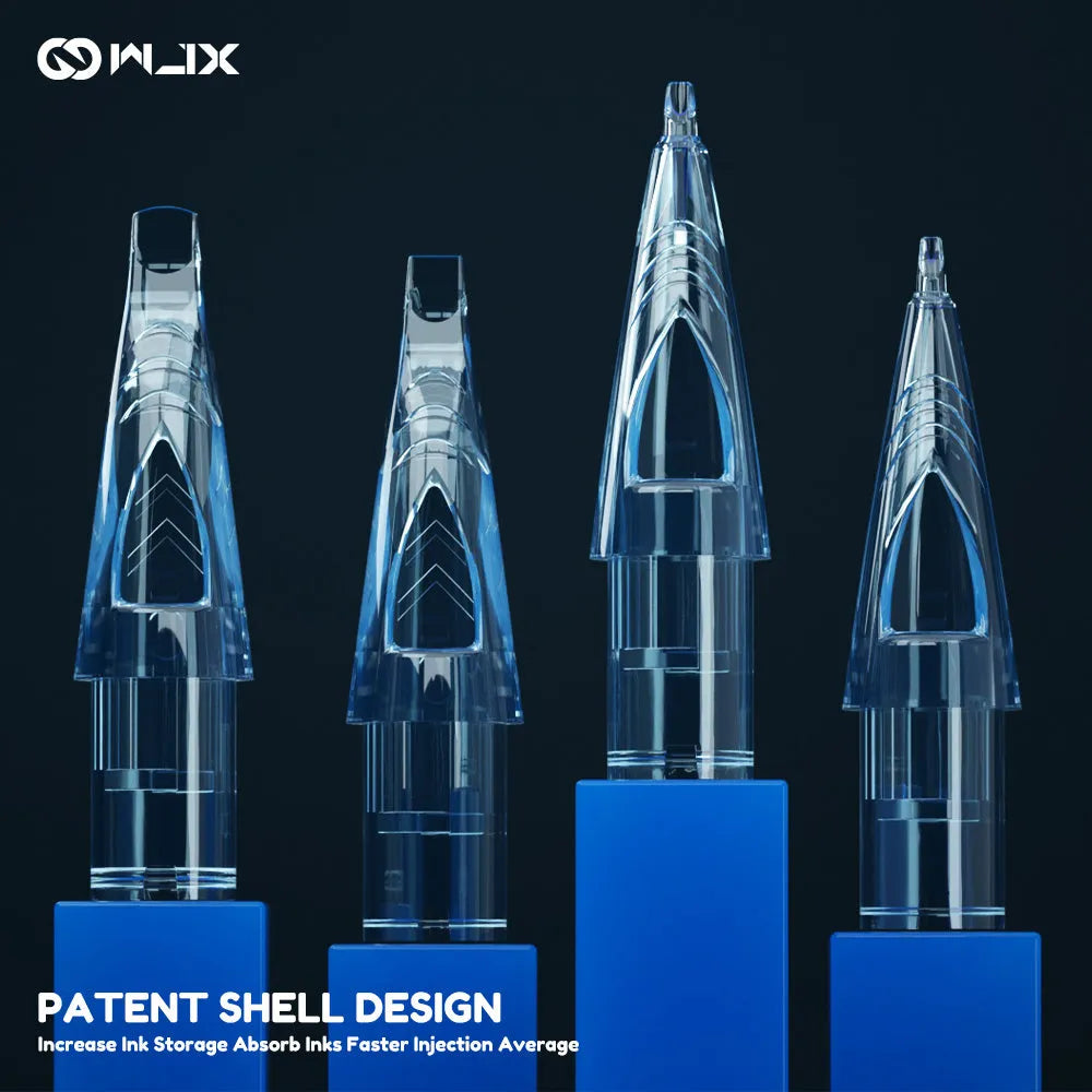 Agujas de cartuchos de tatuajes de WJX Professional - 0.35 mm/0.30 mm Round Shader | Caja de 20