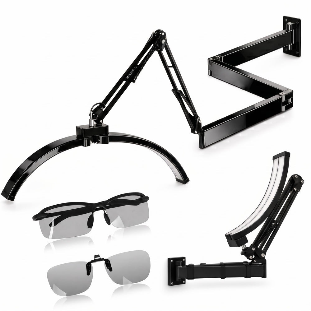 TAIDU X5 Foldable Wall-Mounted Tattoo Lamp – 40W Dimmable 3-Color LED, Anti-Glare Glasses