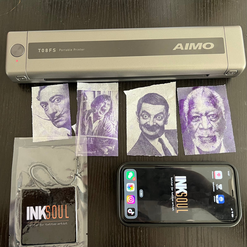 INKSOUL&AIMO T08FS Wireless Tattoo Transfer Stencil Printer-Can print shadows