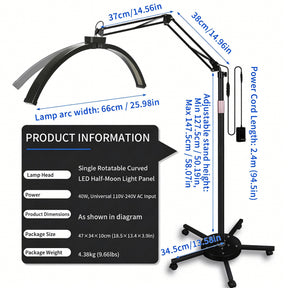 TAIDU X5 Anti-Glare Floor Stand Tattoo Shading Light