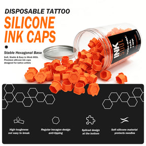 INKSOUL Disposable Silicone Tattoo Ink Caps  180Pcs/Set Hexagon Splicable