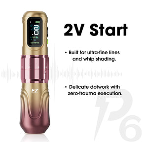 EZ P6 Adjustable Stroke Wireless Tattoo Machine-High Torque Motor