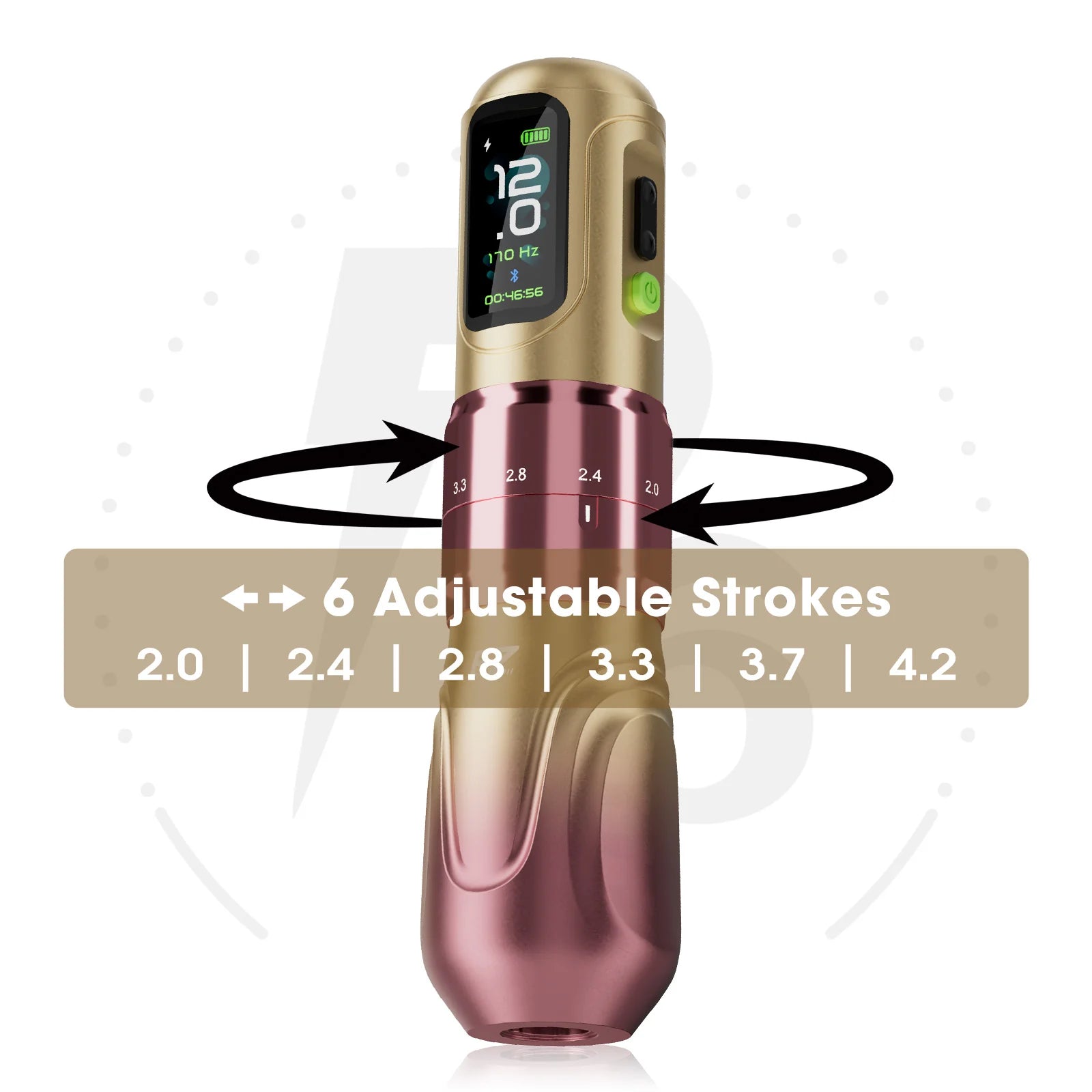 EZ P6 Adjustable Stroke Wireless Tattoo Machine-High Torque Motor