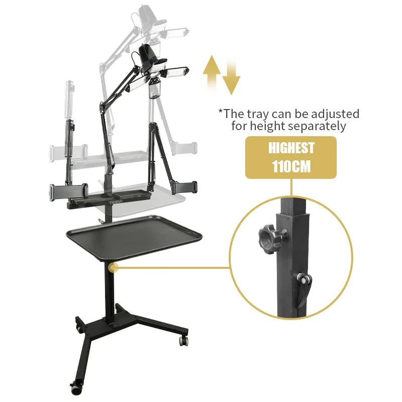 TAIDU PROMOTION MULTI-FUNCTIONAL DOUBLE HOLDER TATTOO BENCH WITH LIGHT