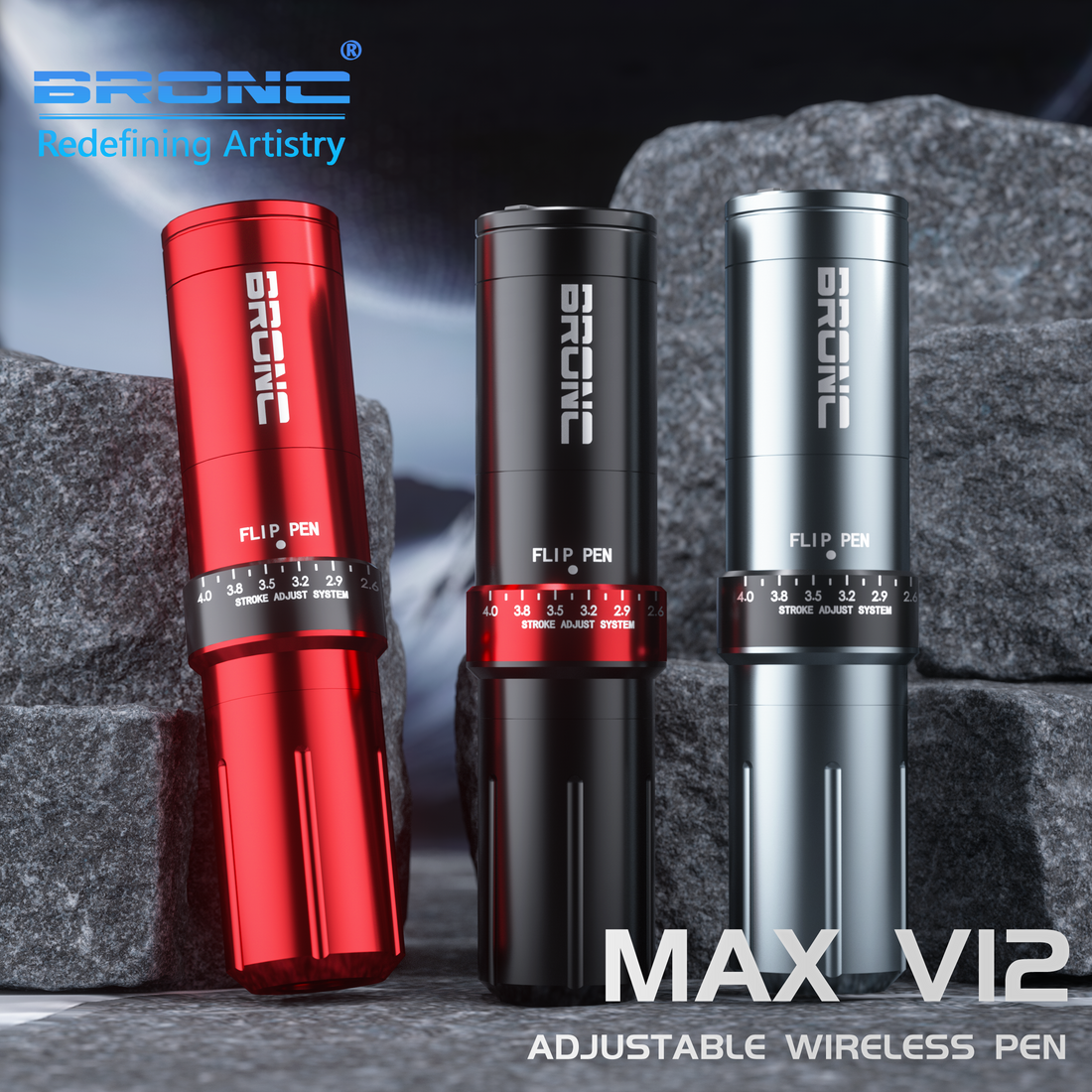 1. 2024 Bronc max v12 bolígrafo inalámbrico ajustable
