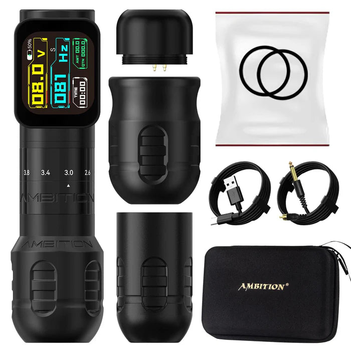 Ambition Seher Pro Wireless Tattoo Pen Machine with 6 Strokes Length 2.2mm-4.2mm