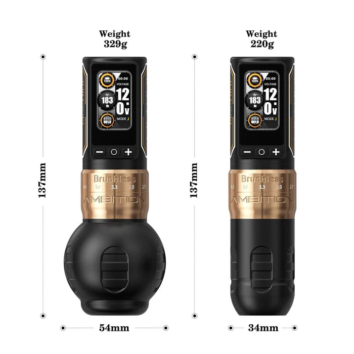 Ambition Ninja Max 280 Wireless Tattoo Pen Machine with 7 Strokes Leng Ambition Ninja Max 280 Wireless Tattoo Pen Machine with 7 Strokes Leng