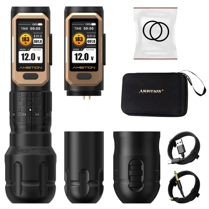 Ambition Soldier Pro 520 Wireless Tattoo Pen Machine with 6 Strokes Length 2.2mm-4.2mm