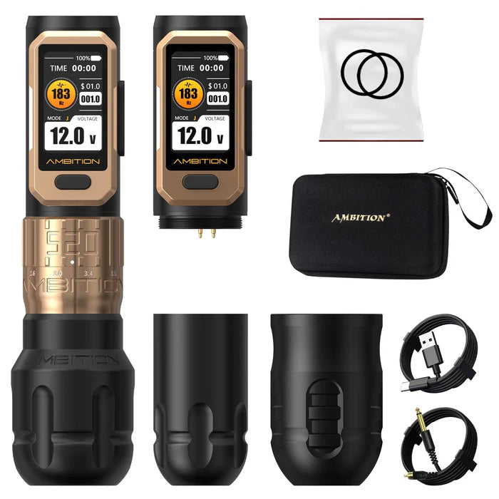 Ambition Soldier Pro 520 Wireless Tattoo Pen Machine with 6 Strokes Length 2.2mm-4.2mm