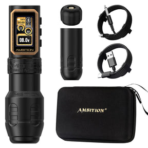 Ambition Epoch Max Wireless Tattoo Pen Machine with 9 Strokes Length 1.0mm-5.0mm - Black Single Battery