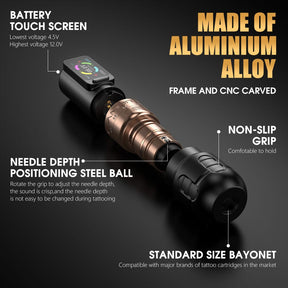 Ambition Seher Plus Wireless Tattoo Pen Machine with 6 Strokes Length 2.2mm-4.2mm