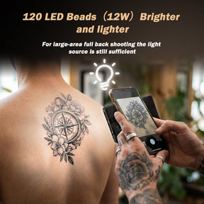 Professional Tattoo Photography Anti-3.0 Glare Kit 120 LED Beads（12W）Brighter and lighter
