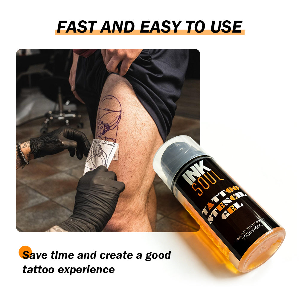 INKSOUL® Tattoo Stencil Transfer Gel, 4 fl oz / 120ml - Long-Lasting & Smudge-Proof