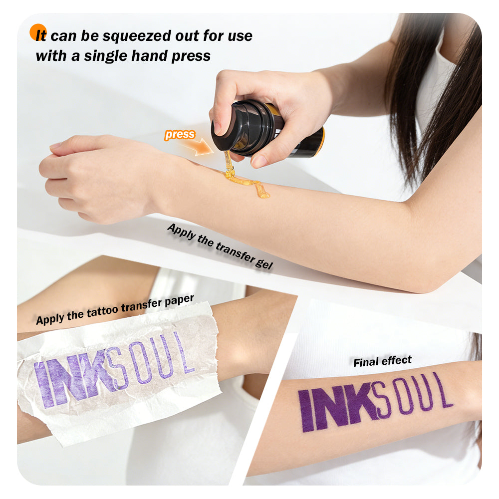 INKSOUL® Tattoo Stencil Transfer Gel, 4 fl oz / 120ml - Long-Lasting & Smudge-Proof