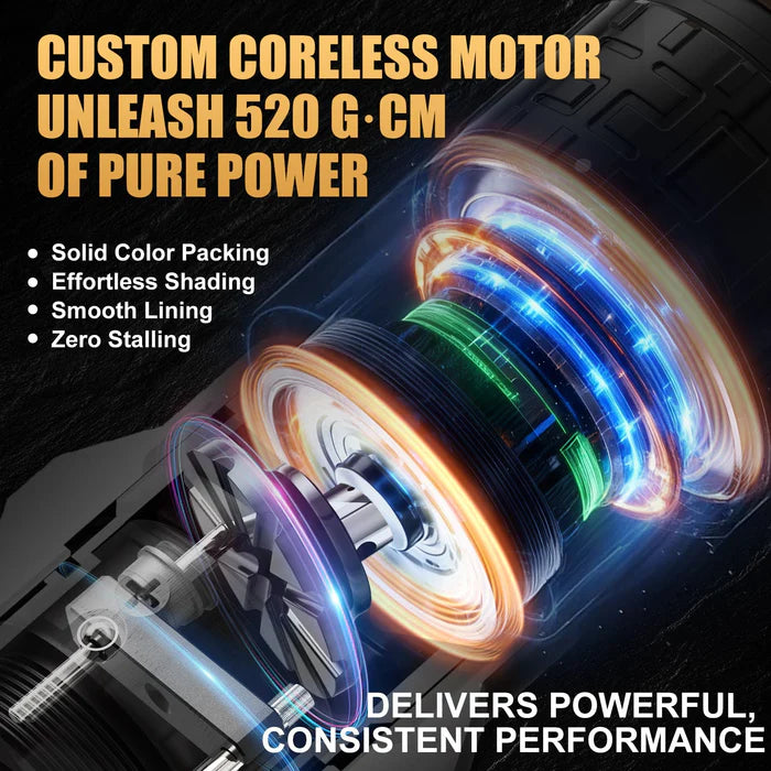 Ambition Soldier Pro 520 Wireless Tattoo Pen Machine with 6 Strokes Length 2.2mm-4.2mm