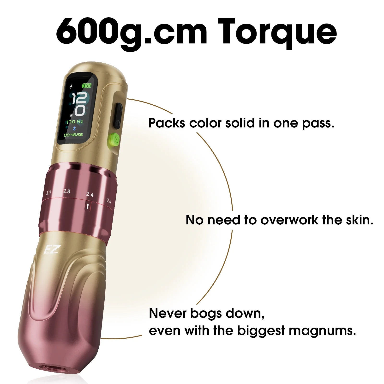 EZ P6 Adjustable Stroke Wireless Tattoo Machine-High Torque Motor