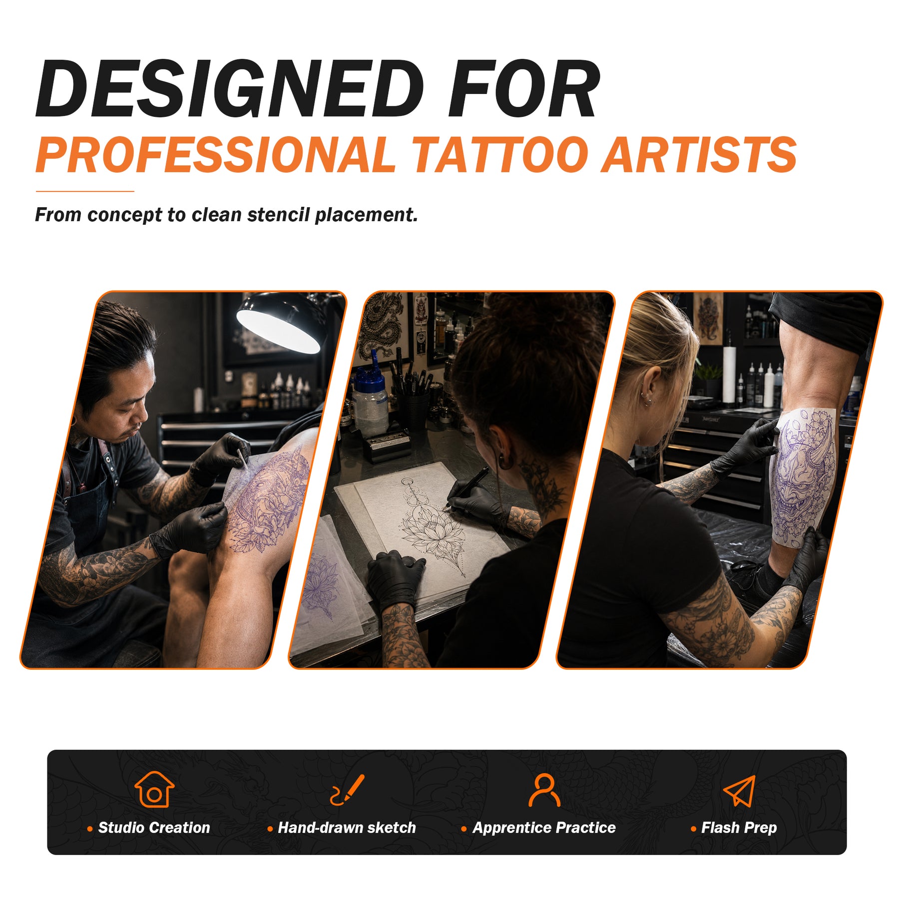 INKSOUL® TATTOO TRANSFER STENCIL PAPER LP100 A4 100sheets（BEST FOR Line）