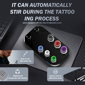 INKSOUL® TATTOO INK CUP MIXER 8 sites Aluminum alloy frame