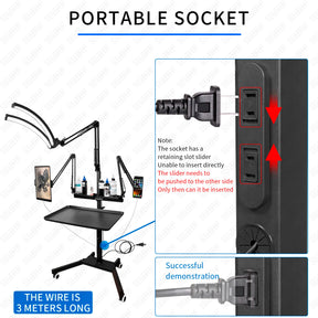 TAIDU X5 Professional Tattoo Workstation with Foldable Half-Moon Light