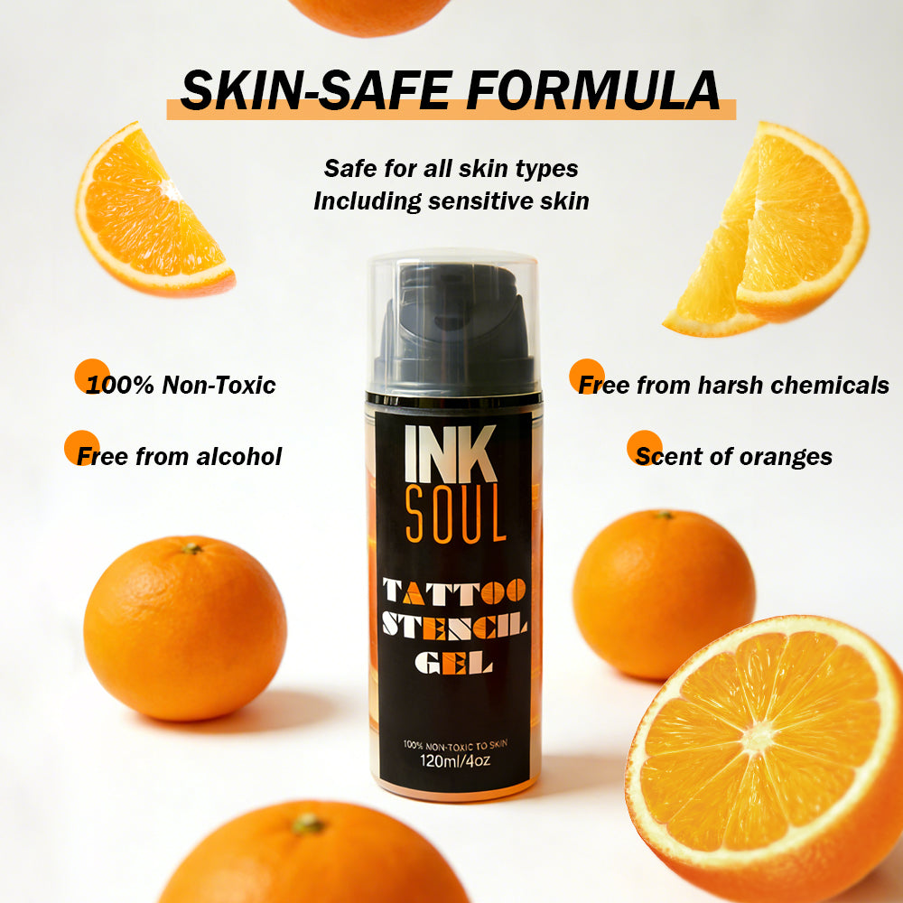 INKSOUL® Tattoo Stencil Transfer Gel, 4 fl oz / 120ml - Long-Lasting & Smudge-Proof