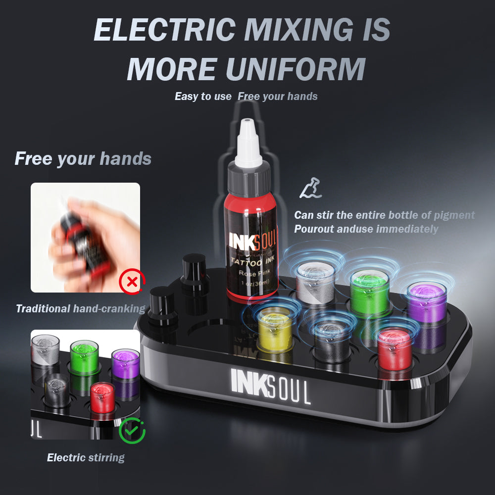 INKSOUL® TATTOO INK CUP MIXER 8 sites Aluminum alloy frame