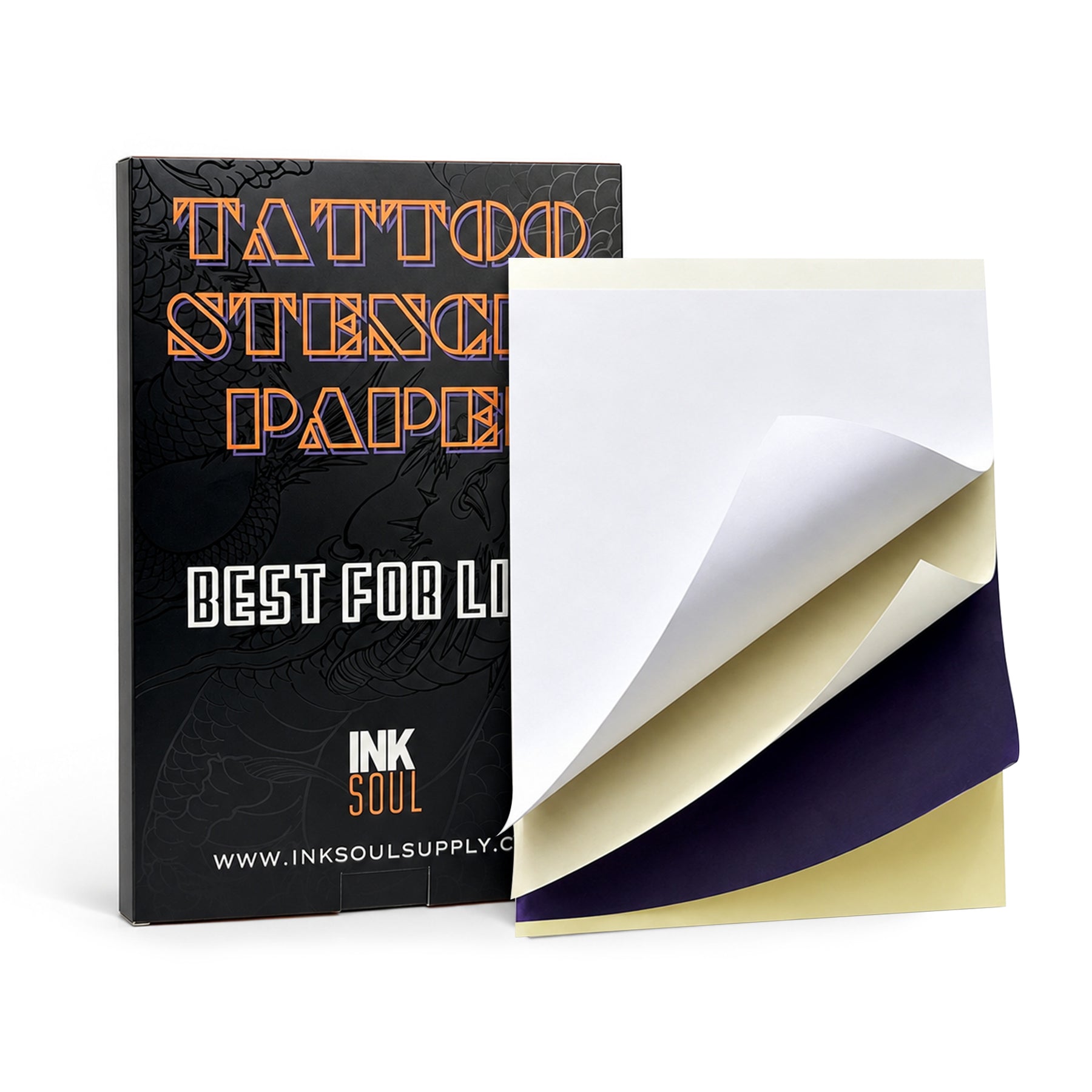 INKSOUL® TATTOO TRANSFER STENCIL PAPER LP100 A4 100sheets（BEST FOR Line）