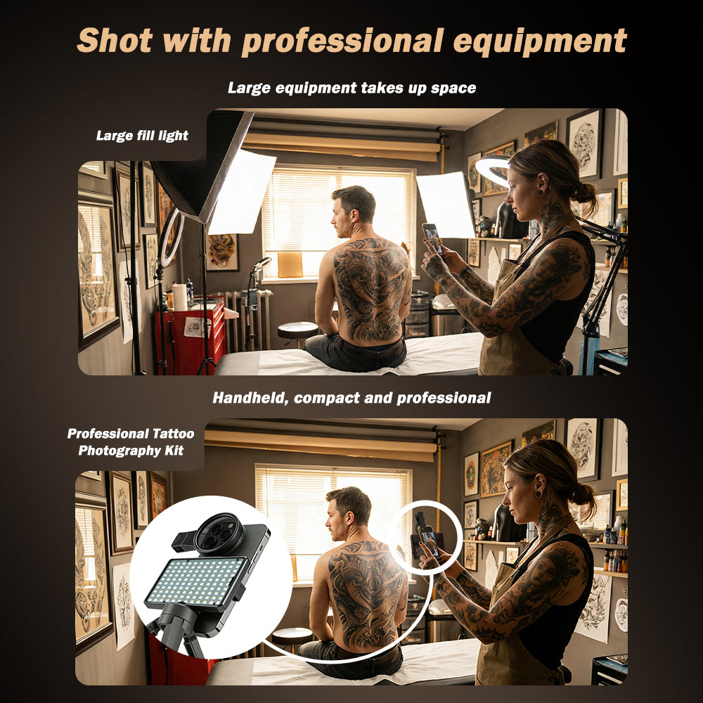 Professional Tattoo Photography Anti-3.0 Glare Kit 120 LED Beads（12W）Brighter and lighter
