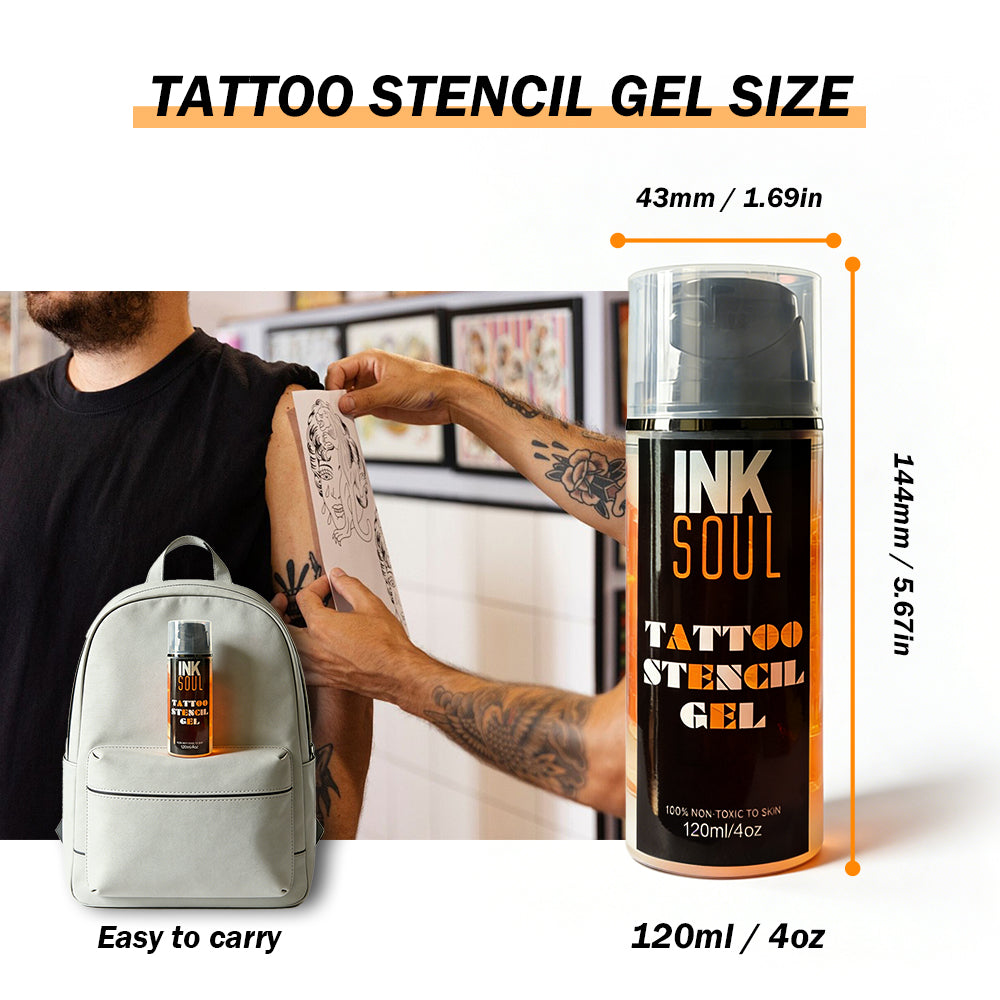 INKSOUL® Tattoo Stencil Transfer Gel, 4 fl oz / 120ml - Long-Lasting & Smudge-Proof