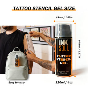 INKSOUL® Tattoo Stencil Transfer Gel, 4 fl oz / 120ml - Long-Lasting & Smudge-Proof