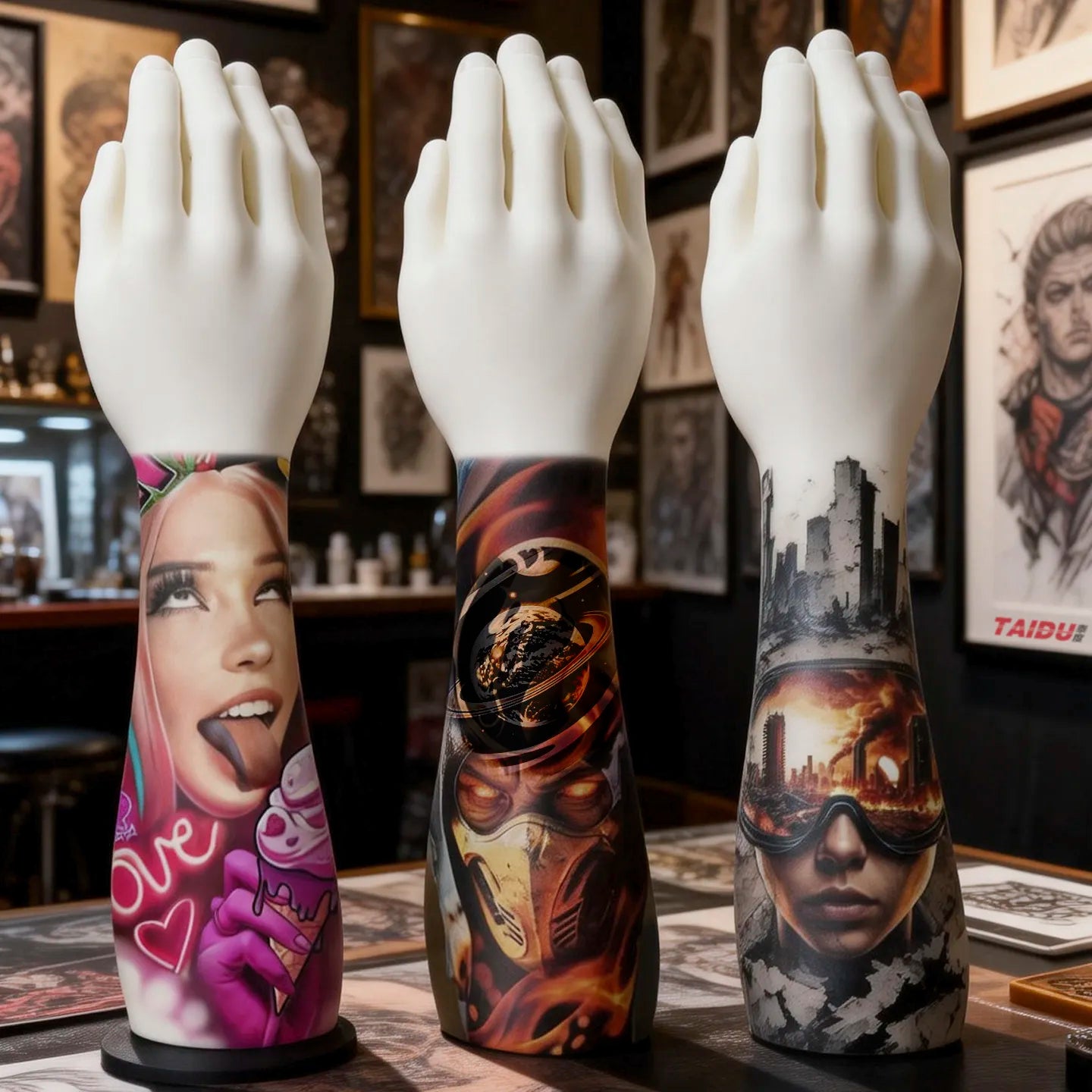 TAIDU High-Quality Tattoo Practice Silicone Forearm with Hand