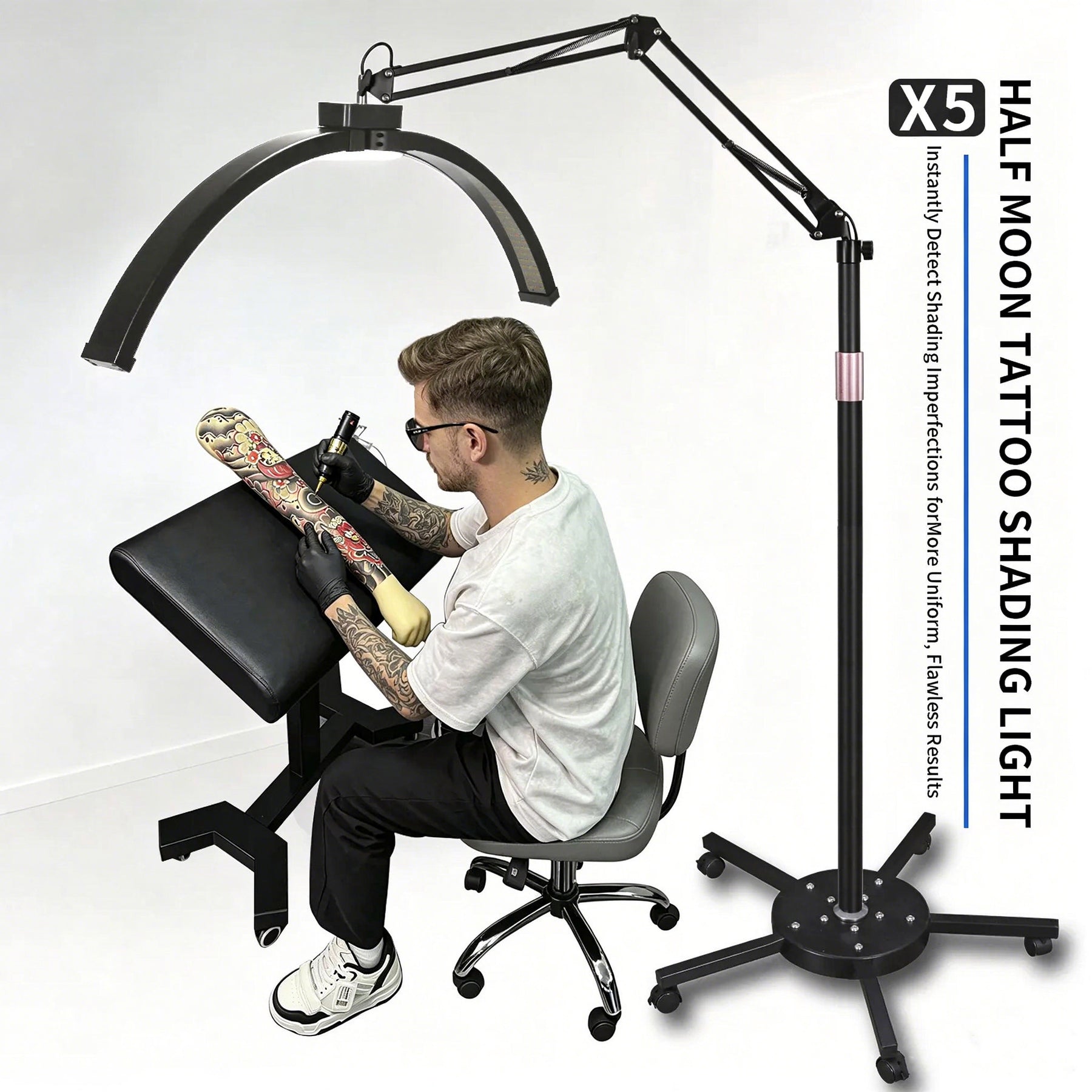 TAIDU X5 Anti-Glare Floor Stand Tattoo Shading Light