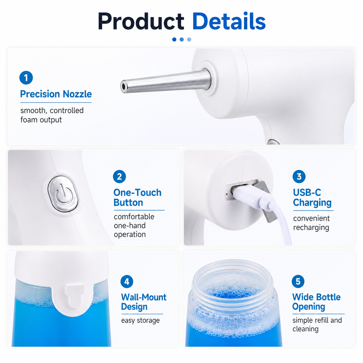 INKSOUL Cordless Electric Tattoo Blue Soap Foam Sprayer – LZD-Q5 350ml