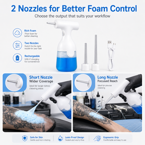 INKSOUL Cordless Electric Tattoo Blue Soap Foam Sprayer – LZD-Q5 350ml
