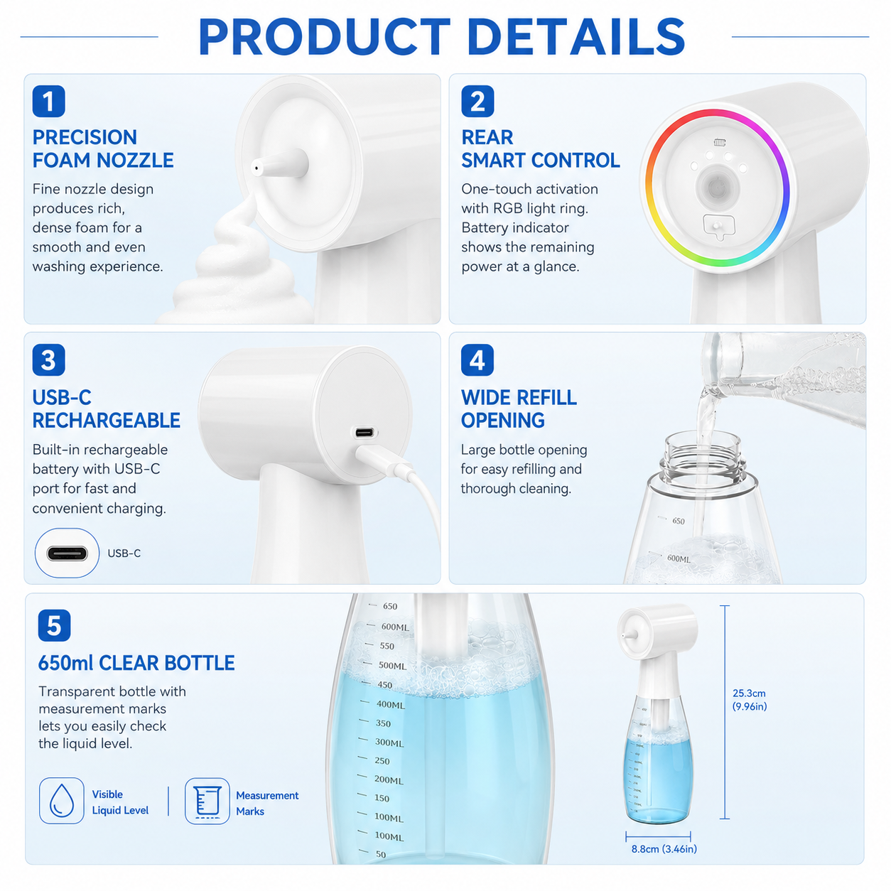 INKSOUL Smart Electric Tattoo Blue Soap Foam Sprayer – LZD-Q5 650ml