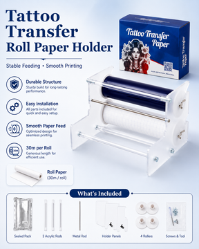 AIMO Rollpapier | Tattoo -Schablonenpapier 210 cm x 30 m mit Klammer trennen