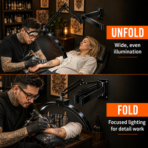 TAIDU Professional Tattoo Wall-Mounted Lighting Kit for Shading & Detail Work (with Anti-Glare Glasse)