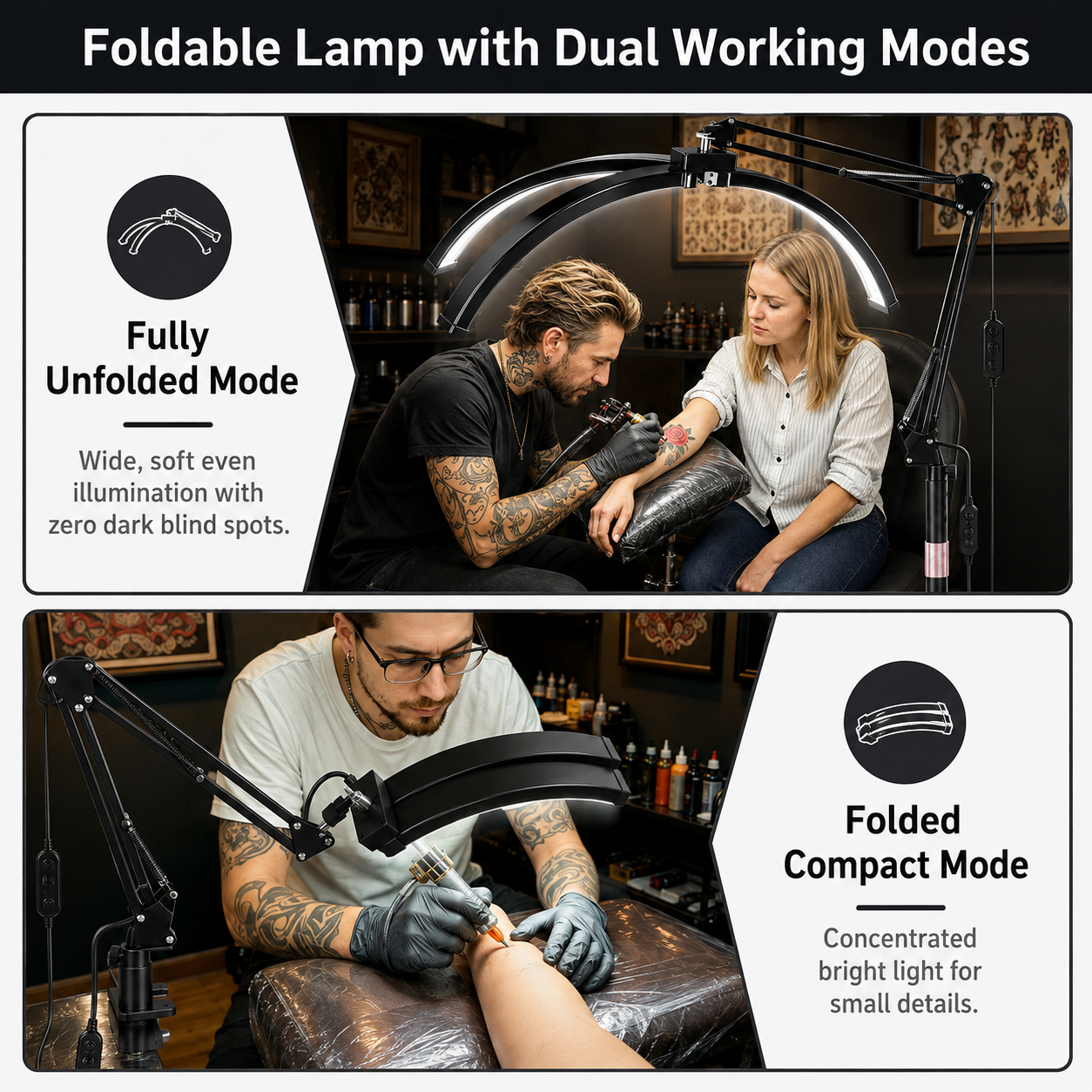 TAIDU X5 Anti-Glare Polarizing Half-Moon Desk Clamp Lamp