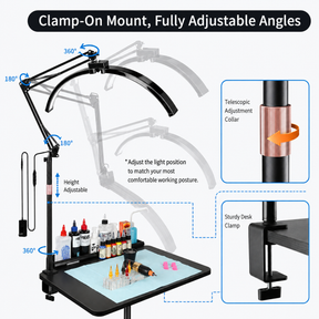 TAIDU X5 Anti-Glare Polarizing Half-Moon Desk Clamp Lamp